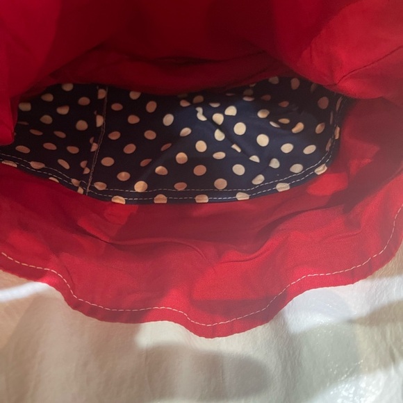 🔥SALE🔥Vintage Red, White & Blue 🇺🇸 Leather 1970s Drawstring Bucket Bag - Picture 9 of 9